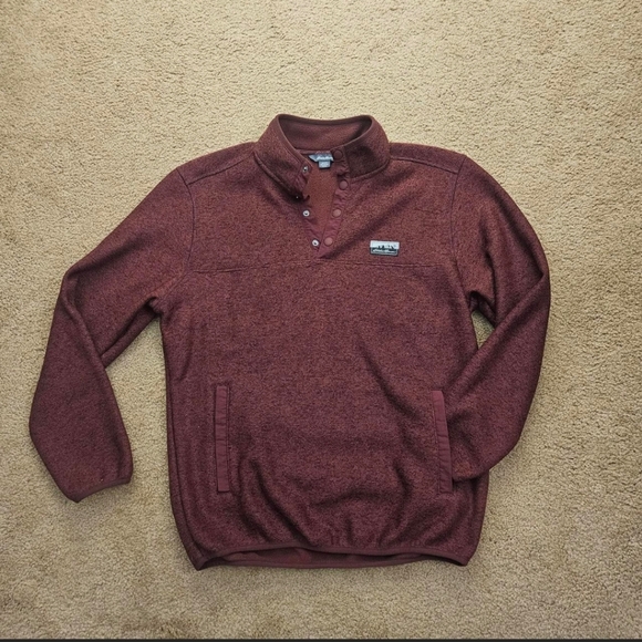 Eddie Bauer Burgundy Men's Pullover Fleece Sweater Small Fall Layering - Picture 1 of 4